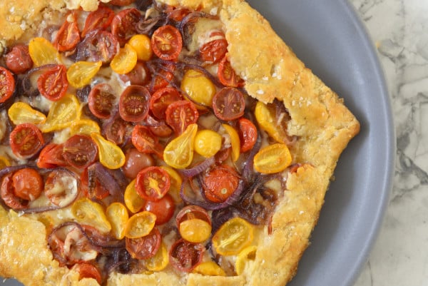 Tomato, Caramelized Onion, and Gruyere Galette